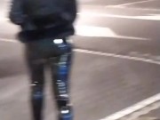 Walking in public latex leggins and high heels PMV porn music video