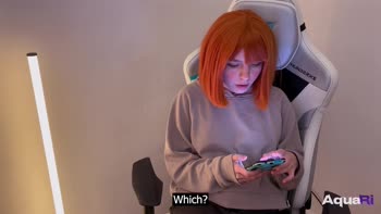 Aqua_Ri's Teen (18+) Dream: Red-Haired Cosplay Cutie Sucks Hard