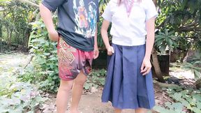 Teen girl loses her virginity in a wild outdoor encounter