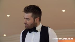 Rich and hairy European teen gets a sloppy blowjob then doggystyle fucked
