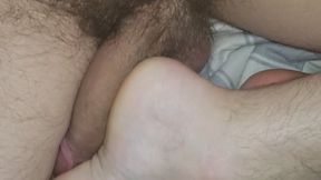 Extreme Close Up Foot Rubbing Dick