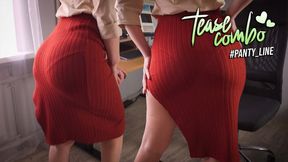 Business Woman Teases VPL In Tight Skirt