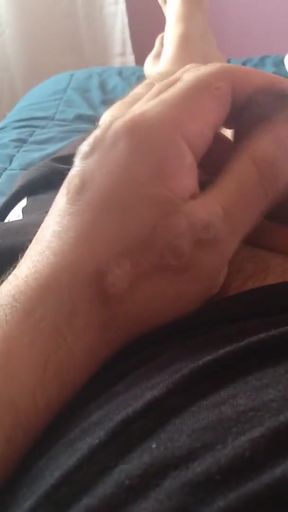Big daddy plays with his big cock.   Clip 1