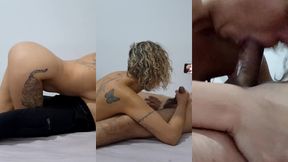 hot stepdaughter sucking her stepdad off until he cums.