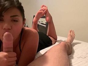 Milf's Dirty Talk, Cute Feet, and a Big Cock in POV