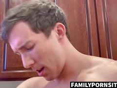 FamilyPornSite.com - Blonde Johnny Ford burned birthday bacon so I eat ass