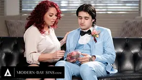 MODERN-DAY SINS - Caring Redhead MILF Kiki D'Aire Consoles Prom-Ditched Boy With Her Wet Pussy