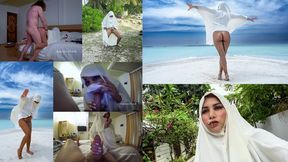 Girl in burka Cum walk and public pissing