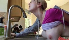 Big breasted wife fucked in the kitchen