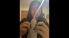 Trailer Shemale Homemade Dildo For Quarantine, Masturbation And Swallow Cum
