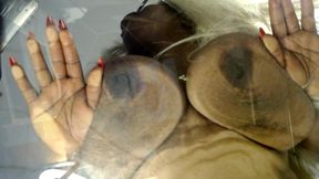 Macro Crushed Between Giant Breasts