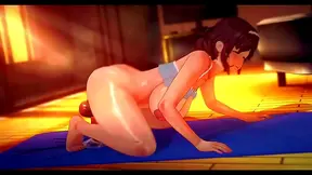 Hot Anime Rem Gets Her Boobs Fucked in Bikini for Juicy Cumshot
