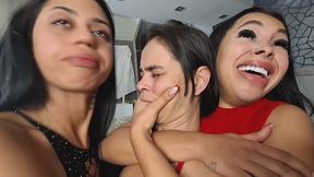 PUNISHING THE CIGARETTE THIEF WITH BURPS part 4 by BELLA, PIETRA HUNTER and AMANDA BELMONT (CAM BY ALINE, FULL HD)