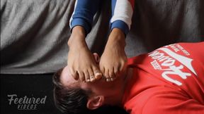 It feels great resting my bare feet on your face whilst I relax