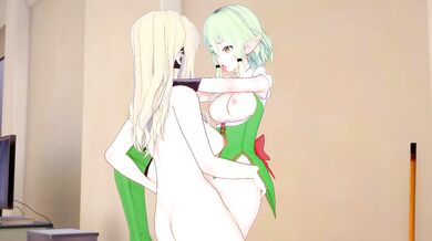 [Goblin Slayer] Futanari Sword Maiden fuck High Elf Archer(3d hentai)