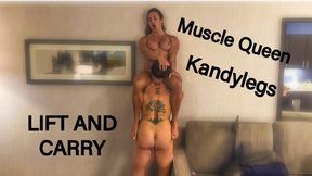 Goddess Lift And Carry:Kandylegs And Muscle Queens Sensual Session