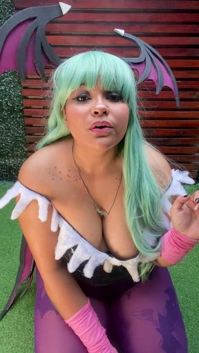 BBW Morrigan Cosplay Smoking Fetish