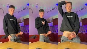 skinny boy making a huge mess with his thick dick