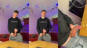 skinny boy making a huge mess with his thick dick