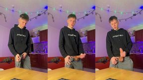 skinny boy making a huge mess with his thick dick