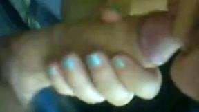 My nasty dark-haired GF licks and rubs my weiner outdoors