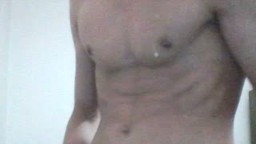 Thin Guy Flexing, Nipple Play and Jerks