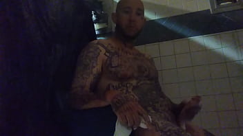 In prison Stroking this Big White Dick in the shower