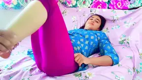 Stepmother enjoys son's dick during foot massage