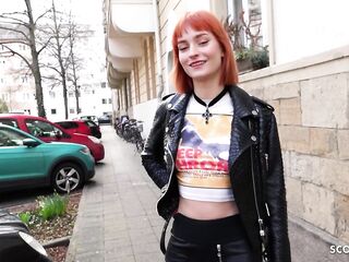 GERMAN SCOUT - Slender Insane Redhead Teen Dolly Dyson get Coarse Drilled at Model Job