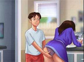 Korean big hot aunty make seen in summer time saga