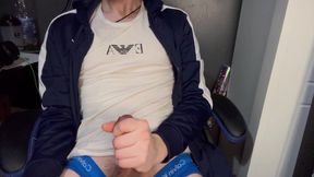 Teen chav gets his first gay wank destroyed
