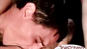 ”Skinny dude with his gay friend sucking his prick & cum”