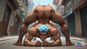 Two Ripped Studs Clash on a Sunny Street, with the Bazooka Fellow Providing a Sweet Unload of Spunk - the Best Gay XXX!