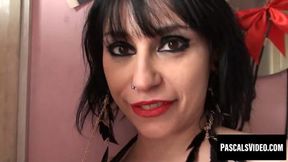 Busty Gina Snake whimpers as her dom fiercely thrusts into her