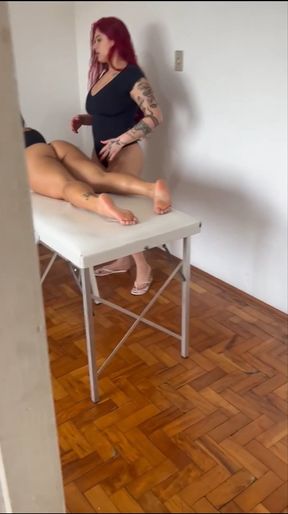 My Wife's Friend Came For A Massage... I stayed hidd&amp;n watching everything! POV
