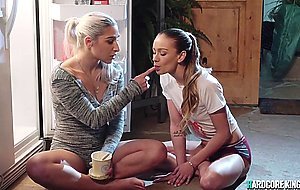 Hot lesbians having sex in the kitchen