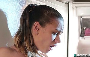 Hot lesbians having sex in the kitchen
