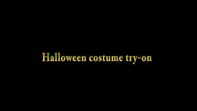 Halloween costume try-on
