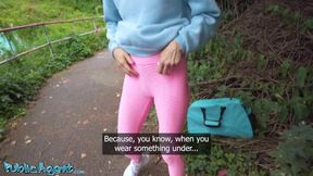 Public Porn - Fitness MILF public blowjob outdoor sex Kristina Grace hard fast POV fuck