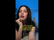 Trans girl whispers sweet nothings with red nails tracing her lips 👅