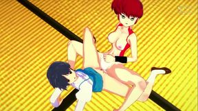 Ranma and Akane have a hot encounter in the dojo