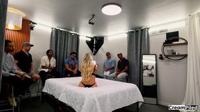 Busty Blonde Hotwife MILF gets ready for her gangbang with 5 guys including her husband