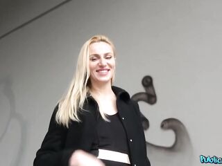 PublicAgent - Stairwell Orgasms for Russian Blond (Afina Kisser)