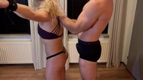 Alpha Destroys Blonde First Date BDSM Booty Pounding Cum Gush