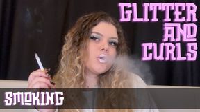 Pink Lips Smoking With Curly Hair