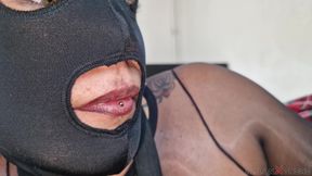 POV Katy Kat Blowjob with Black Lipstick and Nylon