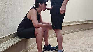 Lesbian girl lost a football bet, didn't pay and had to give it to her mechanic friend