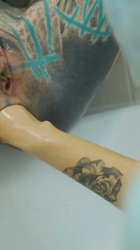 Stacy Bloom and Anusskatzz - Lesbian Games in the Bathroom, Fisting, Squirt, Dildo Anal.