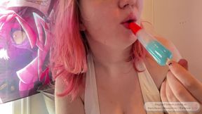 Sloppy Handjob & Deepthroating Blowjob to Popsicle