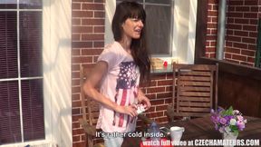 Skinny Czech girl getting fucked by her horny boyfriend